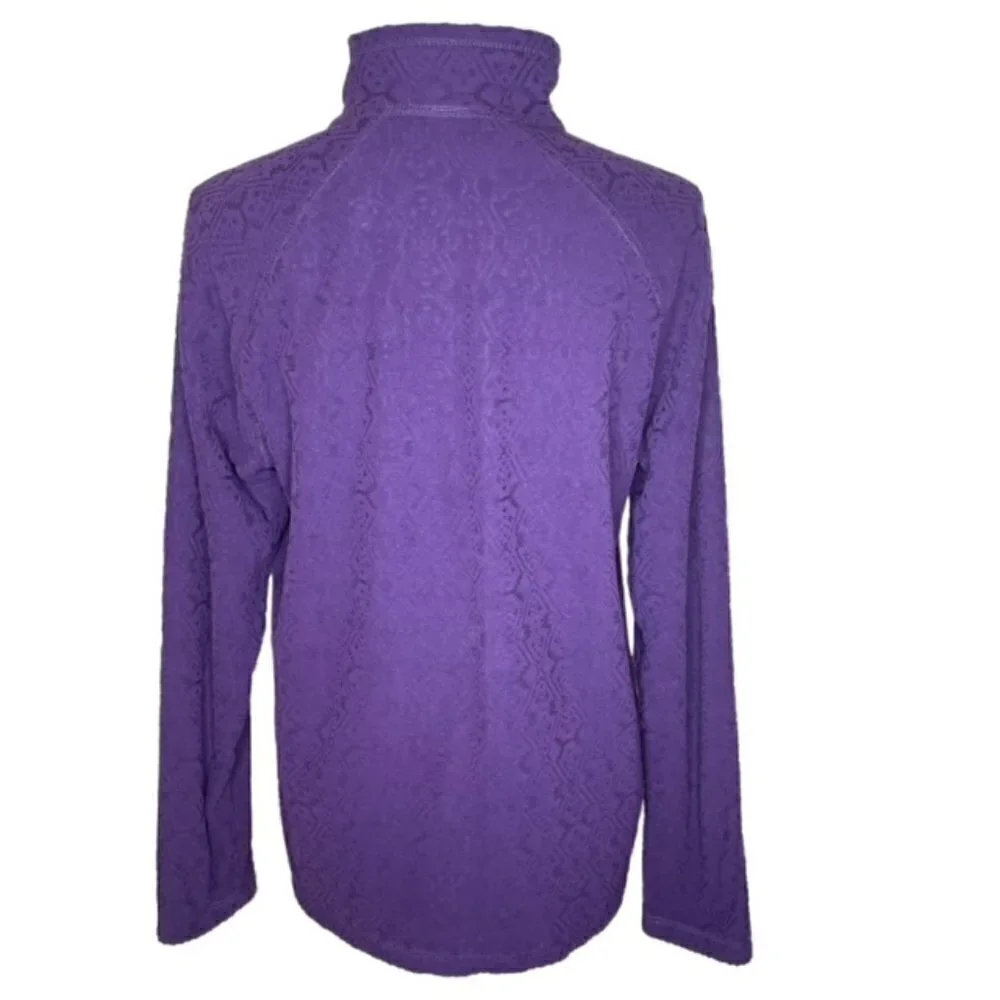 EDDIE BAUER Purple Fleece 1/4 Zip Pullover - Size Large - Picture 2 of 7